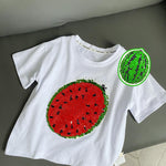 2022 neues Wassermelonen-T-Shirt mit wechselnden Pailletten
