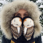 Wollhandschuhe mit Eule
