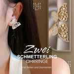 Schmetterlingsohrringe mit Perlen