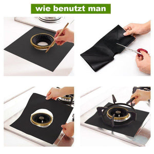 Bequee Wiederverwendbare Gasherd Matte, 6 Stücke