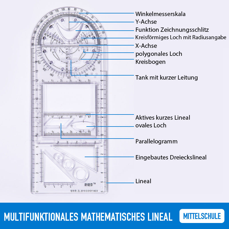 Multifunktionales Mathematisches Lineal