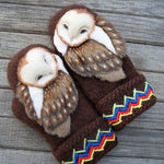 Wollhandschuhe mit Eule