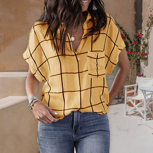 Lässige Karierte Bluse Für Damen