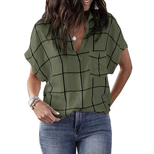 Lässige Karierte Bluse Für Damen