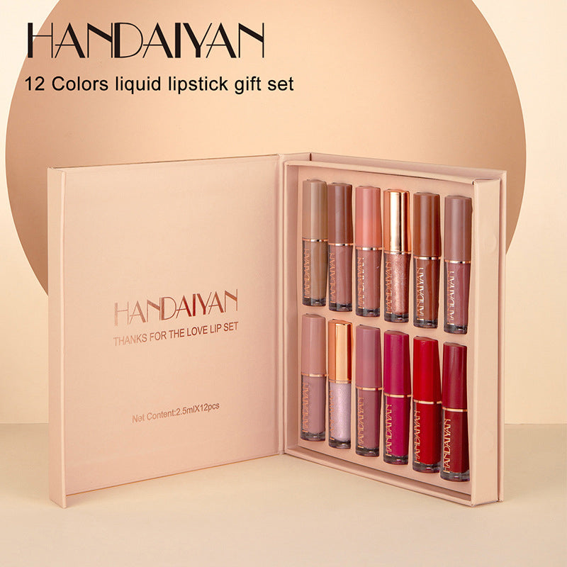 12-farbiges Flüssiges Lippenstift-Set