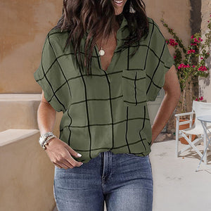 Lässige Karierte Bluse Für Damen